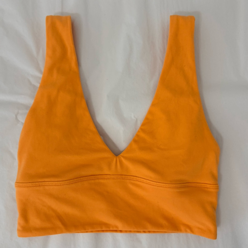 Lululemon Align V-Neck Bra Sz 2 A/B Mango Dream EUC